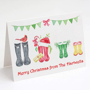 Pack Of 10 Personalised Christmas Greeting Cards Design 1