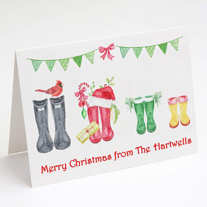 Pack Of 20 Personalised Christmas Greeting Cards Design 1