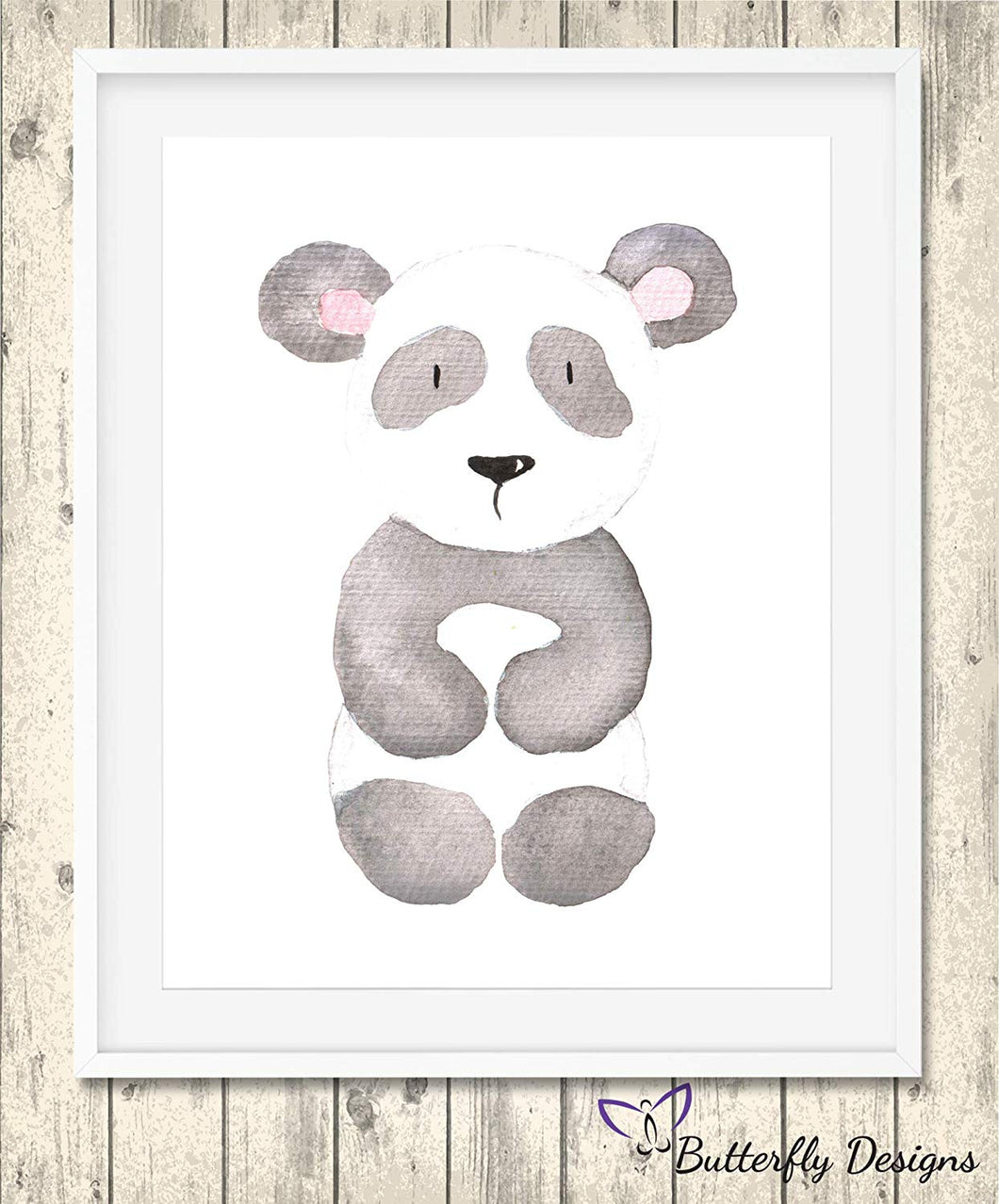 Panda Watercolour Wildlife Animal A4 Print Picture