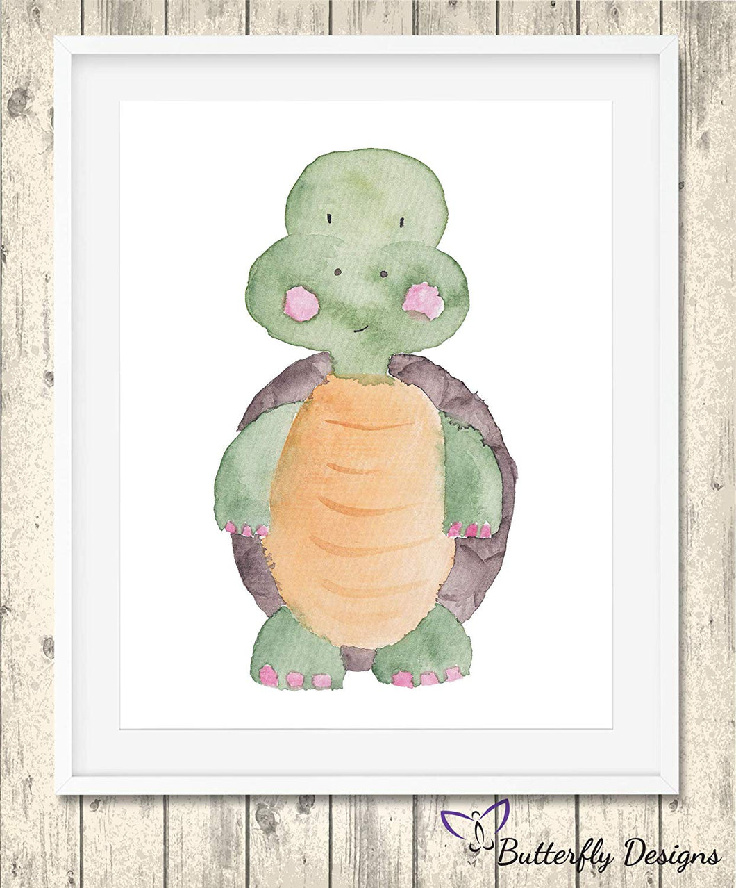 Turtle Watercolour Wildlife Animal A4 Print Picture