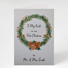 Load image into Gallery viewer, To My Wife/Husband On Our First Christmas As Mr &amp; Mrs - Personalised Xmas Card

