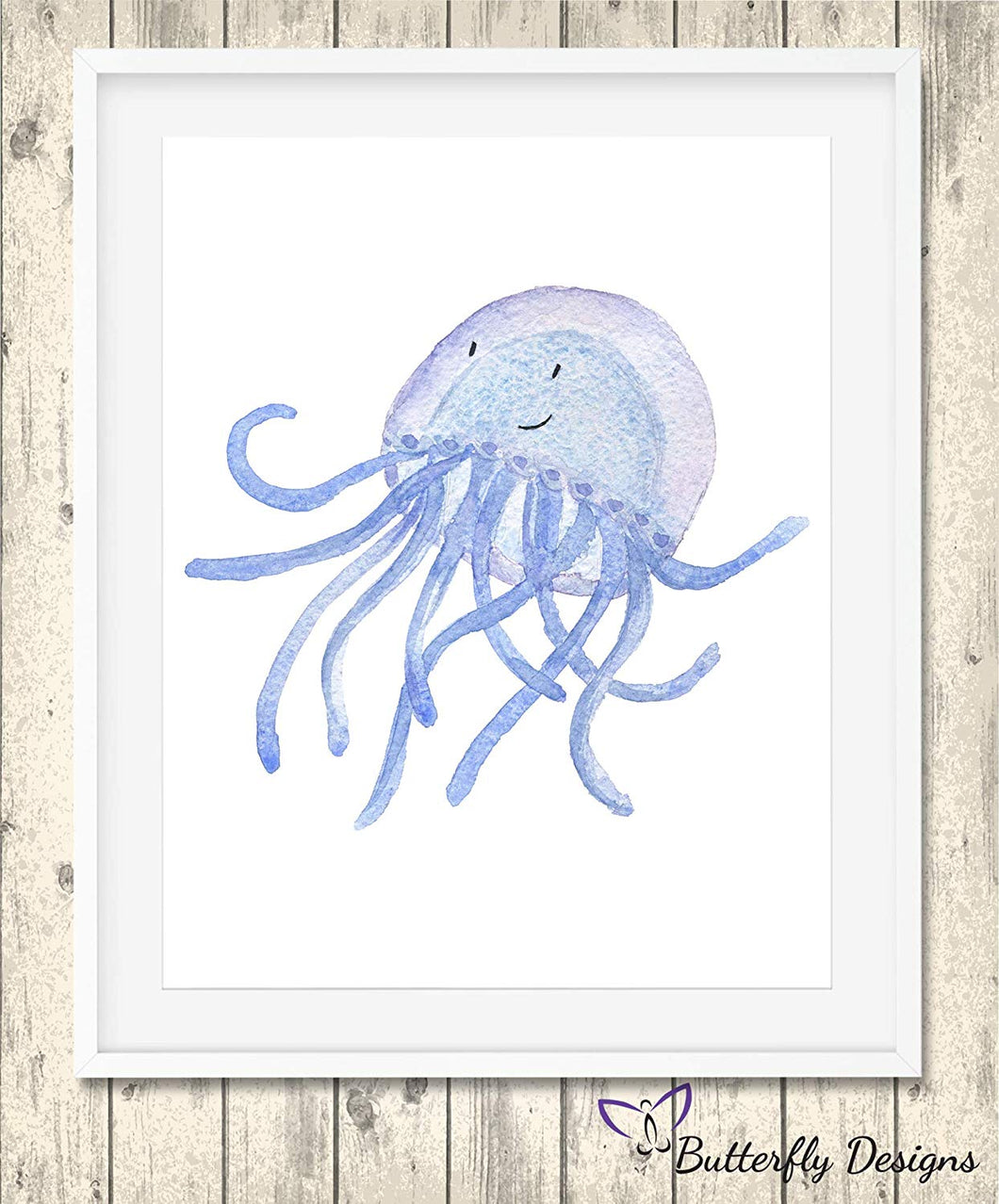 Jellyfish Watercolour Wildlife Animal A4 Print Picture