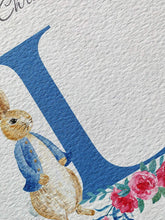 Load image into Gallery viewer, Peter Rabbit A-Z Personalised Boys Christening Watercolour Card - Baptism, Naming Day Etc

