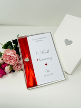 Load image into Gallery viewer, 6 Month Anniversary Card - Wedding Anniversary Luxury Greeting Card, Personalised
