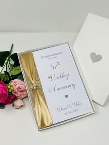47th Wedding Anniversary Card - Garden 47 Year Forty Seventh Anniversary Luxury Greeting Personalised