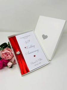 40th Wedding Anniversary Card - Ruby 40 Year Fourtieth Anniversary Luxury Greeting Card Personalised