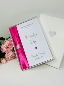 Wedding Day Card - Bride & Groom Luxury Greeting Personalised