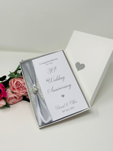 Load image into Gallery viewer, 36th Wedding Anniversary Card - Bone China 36 Year Thirty Sixth Anniversary Luxury Greeting Card, Personalised
