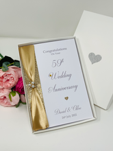 Load image into Gallery viewer, 59th Wedding Anniversary Card - Charity 59 Year Fifty Ninth Anniversary Luxury Greeting Personalised Gift
