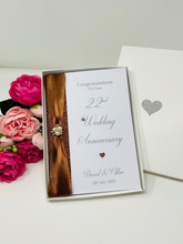 Load image into Gallery viewer, 22nd Wedding Anniversary Card - Copper 22 Year Twenty Second Anniversary Luxury Greeting Card, Personalised
