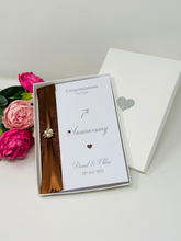 Load image into Gallery viewer, 7th Anniversary Card - Copper 7 Year Seventh Wedding Anniversary Luxury Greeting Card Personalised
