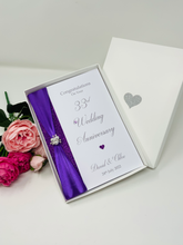 Load image into Gallery viewer, 33rd Wedding Anniversary Card - Amethyst 33 Year Thirty Third Anniversary Luxury Greeting Card, Personalised
