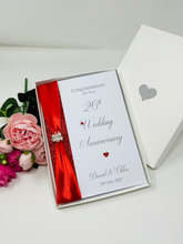 Load image into Gallery viewer, 26th Wedding Anniversary Card - Picture 26 Year Twenty Sixth Anniversary Luxury Greeting Card, Personalised
