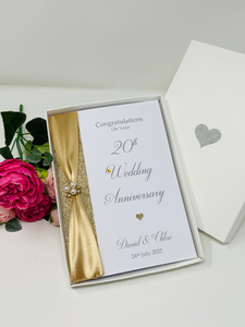 20th Wedding Anniversary Card - China 20 Year Twentieth Anniversary Luxury Greeting Card, Personalised