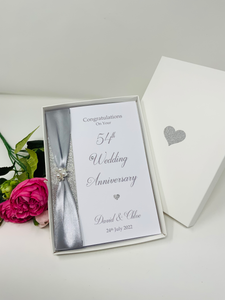 54th Wedding Anniversary Card - Glass 54 Year Fifty Fourth Anniversary Luxury Greeting Personalised
