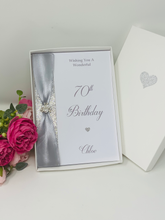 Load image into Gallery viewer, 70th Birthday Card - Personalised Luxury Greeting Card
