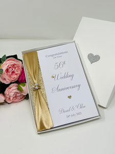 56th Wedding Anniversary Card - Day 56 Year Fifty Sixth Anniversary Luxury Greeting Personalised