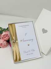 Load image into Gallery viewer, 1st Anniversary Card - Paper 1 Year First Wedding Anniversary Luxury Greeting Card Personalised
