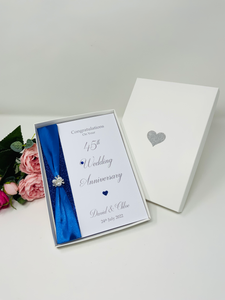 45th Wedding Anniversary Card - Sapphire 45 Year Forty Fifth Anniversary Luxury Greeting Card Personalised