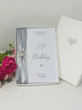 Load image into Gallery viewer, 75th Birthday Card - Personalised Luxury Greeting Card
