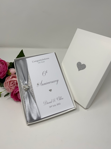 6th Anniversary Card - Iron 6 Year Sixth Wedding Anniversary Luxury Greeting Card, Personalised