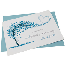 Load image into Gallery viewer, 26th Wedding Anniversary Card - Picture 26 Year Twenty Sixth Anniversary Luxury Greeting Card, Personalised - Sweeping Heart

