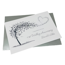 Load image into Gallery viewer, 41st Wedding Anniversary Card - Office Decor 41 Year Forty First Anniversary Luxury Greeting Card Personalised - Sweeping Heart
