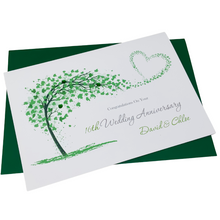 Load image into Gallery viewer, 16th Wedding Anniversary Card - Silver Holloware 16 Year Sixteenth Anniversary Luxury Greeting Card - Sweeping Heart
