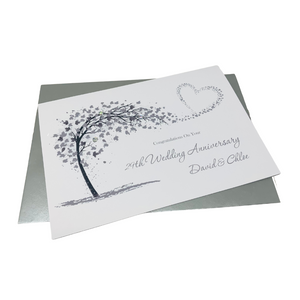 29th Wedding Anniversary Card - Furniture 29 Year Twenty Ninth Anniversary Luxury Greeting Card, Personalised - Sweeping Heart