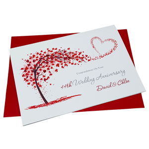 44th Wedding Anniversary Card - Electronics 44 Year Forty Fourth Anniversary Luxury Greeting Personalised - Sweeping Heart