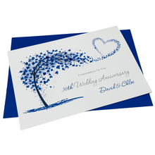 Load image into Gallery viewer, 36th Wedding Anniversary Card - Bone China 36 Year Thirty Sixth Anniversary Luxury Greeting Card, Personalised - Sweeping Heart
