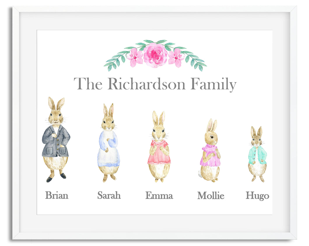 Peter Rabbit Family Watercolour - Design 1