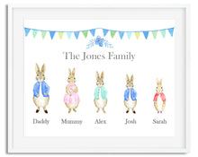 Load image into Gallery viewer, Peter Rabbit Family Watercolour Print - Design 2
