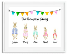 Load image into Gallery viewer, Peter Rabbit Family Watercolour Print - Design 3
