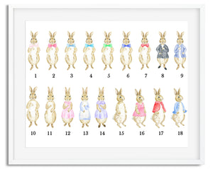 Peter Rabbit Family Watercolour - Design 1