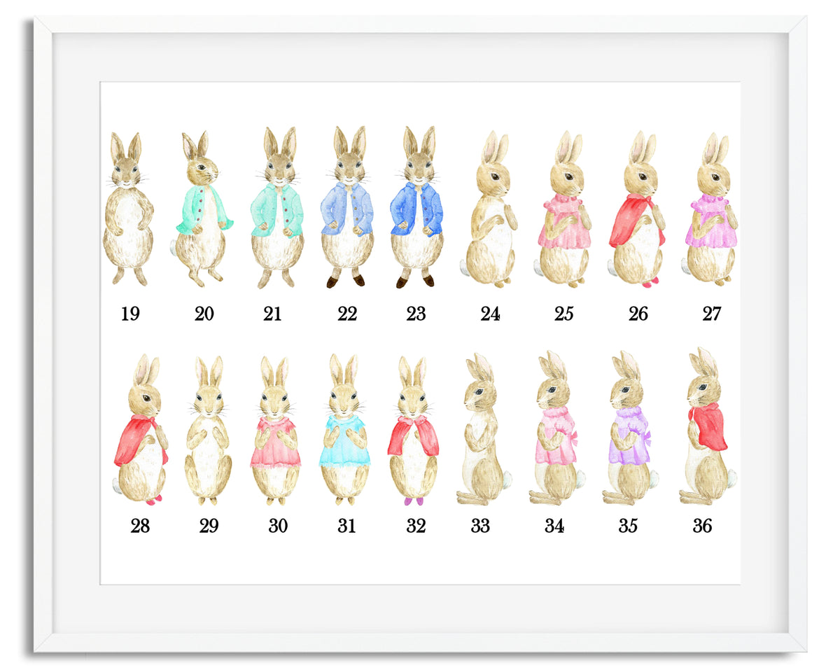 Peter Rabbit Family Watercolour Print - Design 2 – Butterfly Designs