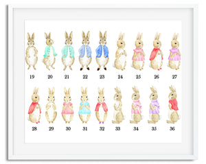 Peter Rabbit Family Watercolour Print - Design 2
