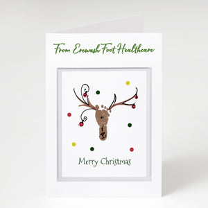 Personalised Business Christmas Cards - Feet Polka Dot Reindeer