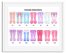 Load image into Gallery viewer, Wellington Boots Family Watercolour Print - Design 1

