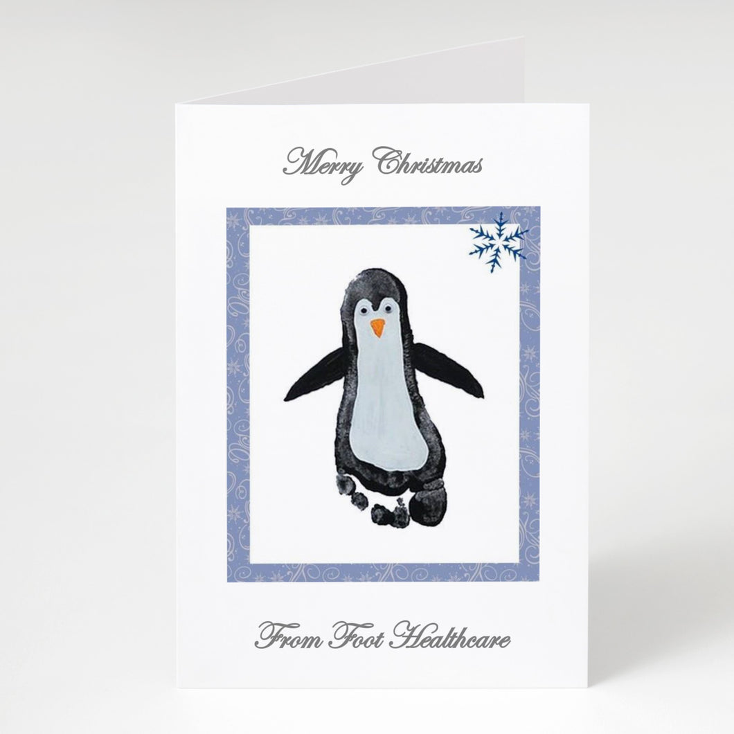 Personalised Business Christmas Cards - Foot Penguin