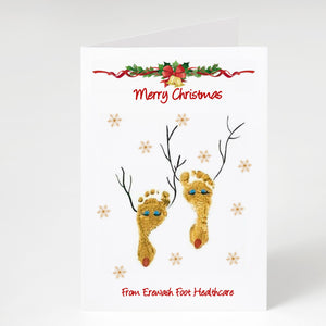 Personalised Business Christmas Cards - Feet Reindeer