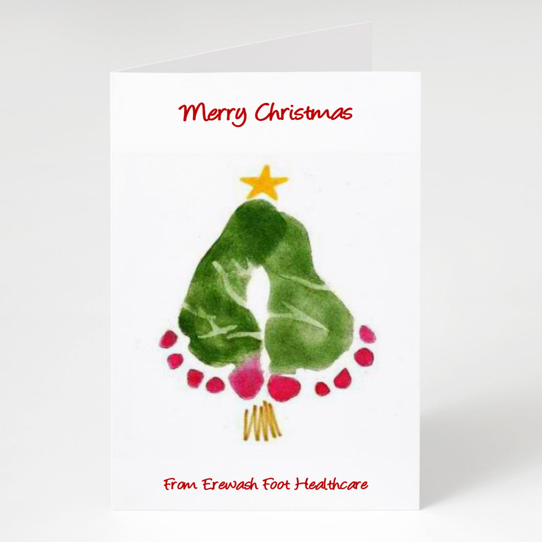Personalised Business Christmas Cards - Feet Christmas Tree