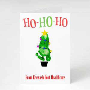 Personalised Business Christmas Cards - Feet Ho Ho Ho Christmas Tree