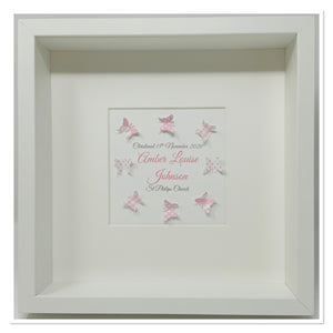 Christening Butterfly Frame - Pink