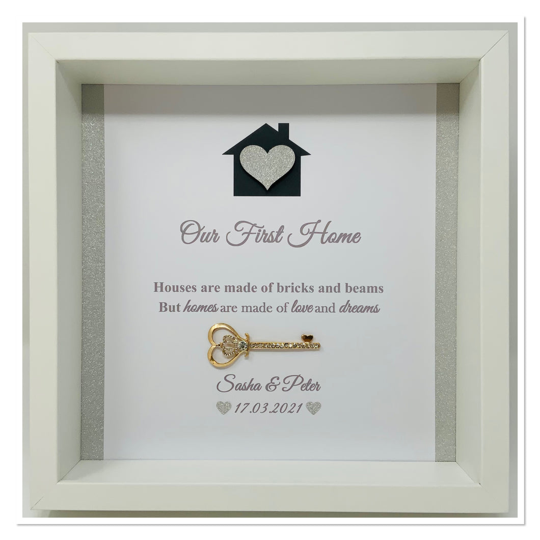 First Home Frame - Silver Glitter