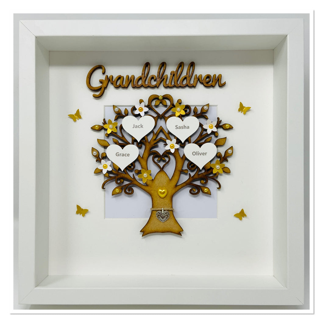 Grandchildren Family Tree Frame - Gold Classic