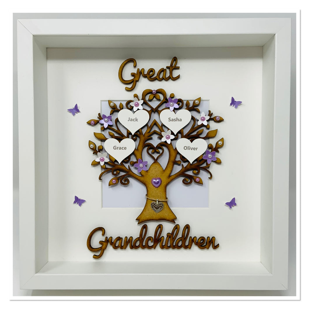 Great Grandchildren Family Tree Frame - Lilac Classic