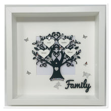 Load image into Gallery viewer, Family Tree Frame - Black &amp; Silver Glitter Classic
