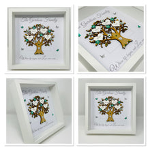 Load image into Gallery viewer, Family Tree Frame - Emerald Green &amp; Silver Glitter - Contemporary
