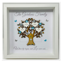 Load image into Gallery viewer, Family Tree Frame - Turquoise &amp; Silver Glitter - Contemporary
